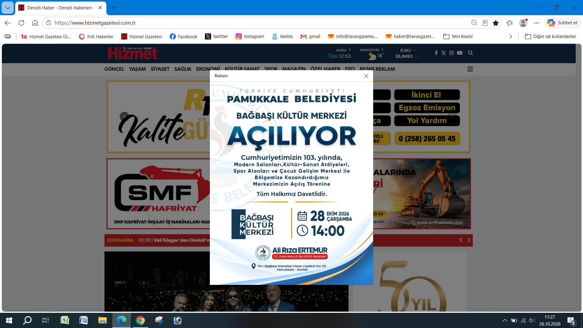 Pamukkale Beledi̇yesi̇ Bağbaşi Kültür Merkezi̇ Ekran Alintisi