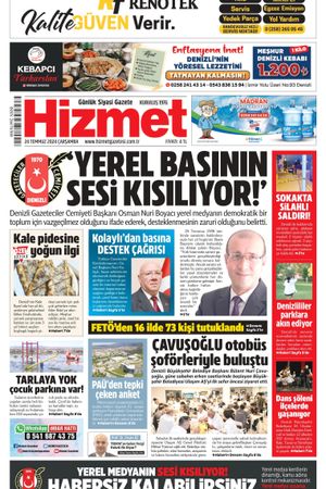 24.07.2024 Çarşamba - Hizmet Gazetesi