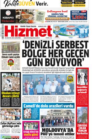 28.08.2024 Çarşamba - Hizmet Gazetesi