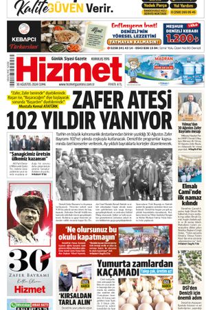 30.08.2024 Cuma - Hizmet Gazetesi