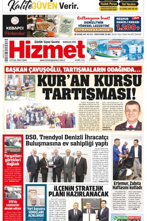 06.09.2024 Cuma - Hizmet Gazetesi