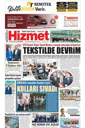 16.10.2024  Çarşamba - Hizmet Gazetesi