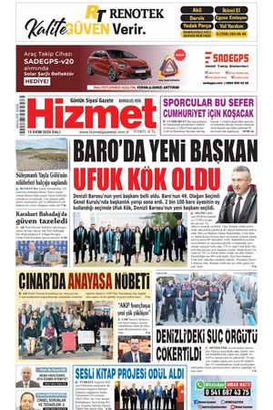 15.10.2024 Salı - Hizmet Gazetesi