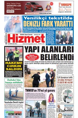 22.10.2024 Salı - Hizmet Gazetesi