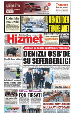 25.10.2024 Cuma - Hizmet Gazetesi