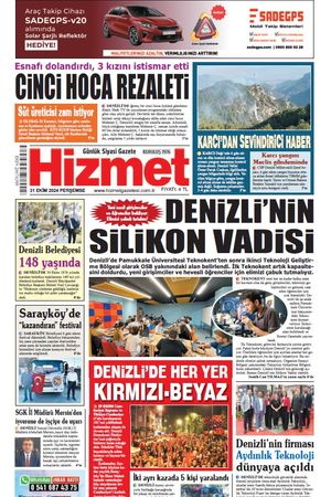 31.10.2024 Perşembe - Hizmet Gazetesi