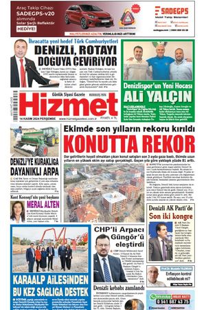 14.11.2024 Perşembe - Hizmet Gazetesi