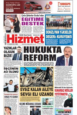 15.11.2024 Cuma - Hizmet Gazetesi