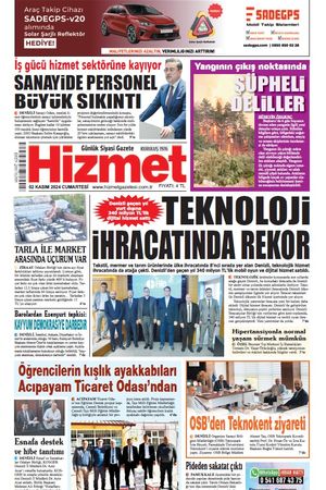 02.11.2024 Cumartesi - Hizmet Gazetesi