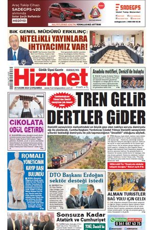 20.11.2024 Çarşamba - Hizmet Gazetesi