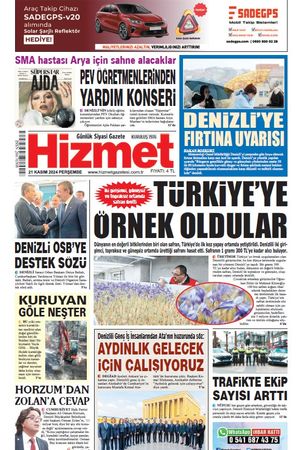 21.11.2024 Perşembe - Hizmet Gazetesi