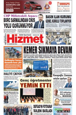 26.11.2024 Salı - Hizmet Gazetesi