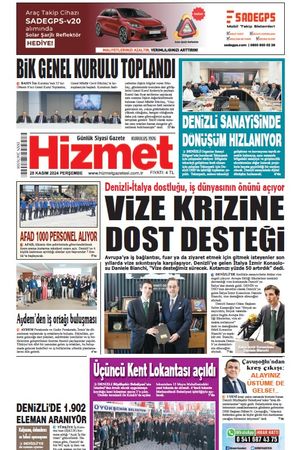 28.11.2024 Perşembe - Hizmet Gazetesi