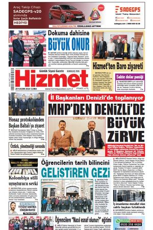 29.11.2024 Cuma - Hizmet Gazetesi