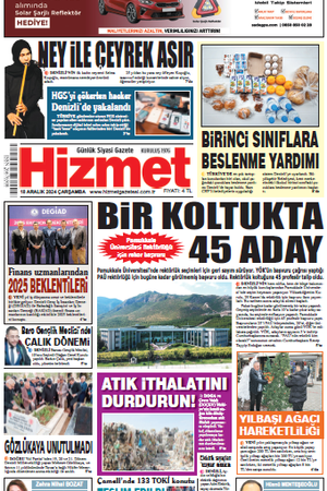 18.11.2024 Çarşamba - Hizmet Gazetesi