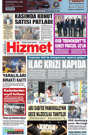 19.11.2024 Perşembe - Hizmet Gazetesi